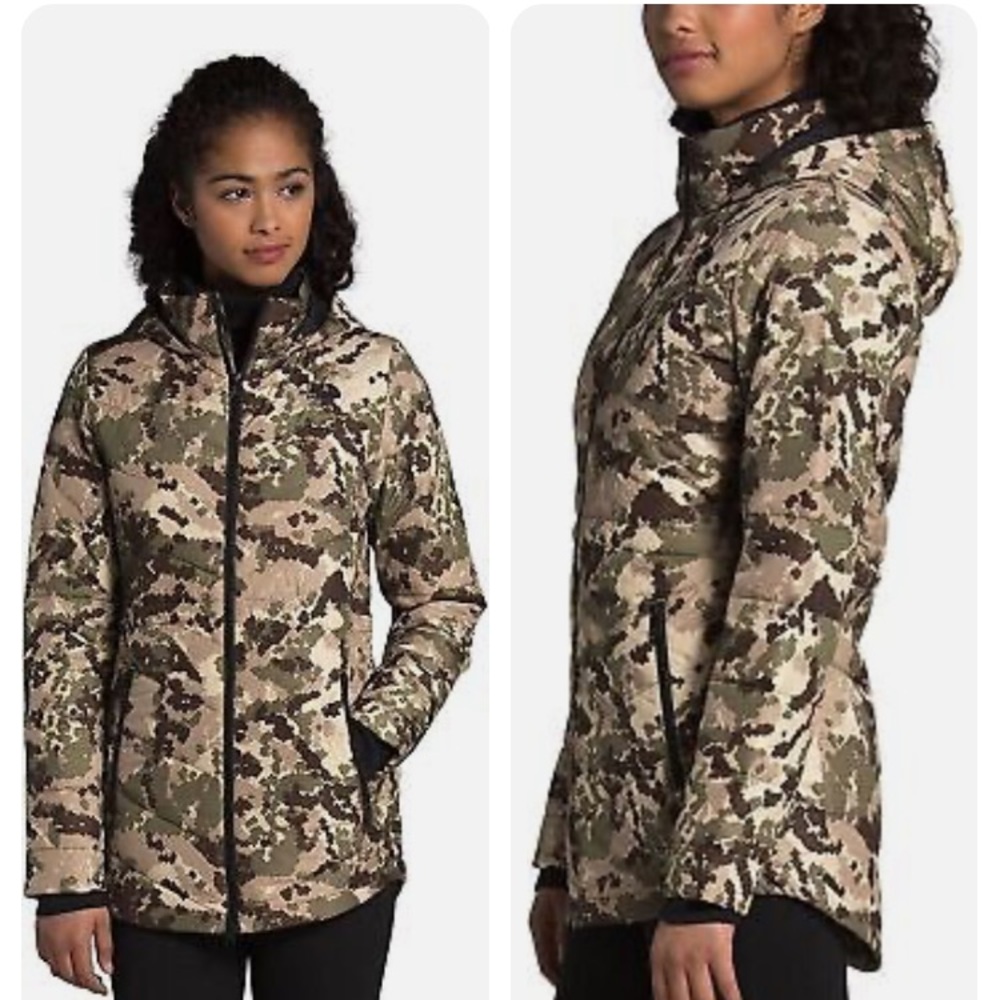 NWT North Face Tamburello Parka - Burnt Olive Green Digi Topo Print - Picture 9 of 15